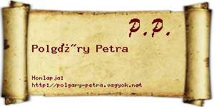 Polgáry Petra névjegykártya